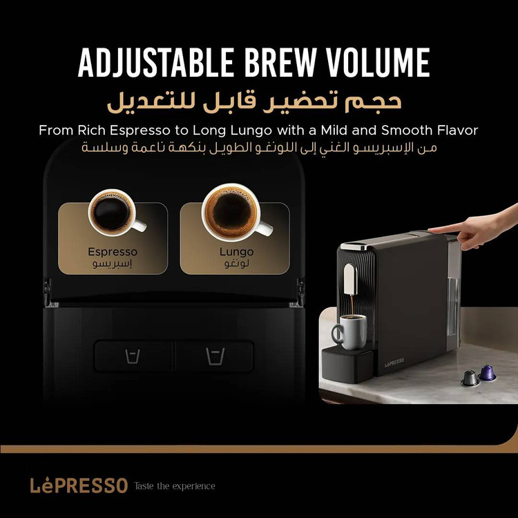 اسپرسوساز کپسولی LePRESSO BARISTO مدل LPCFFMO04SBK با فشار ۱۹ بار