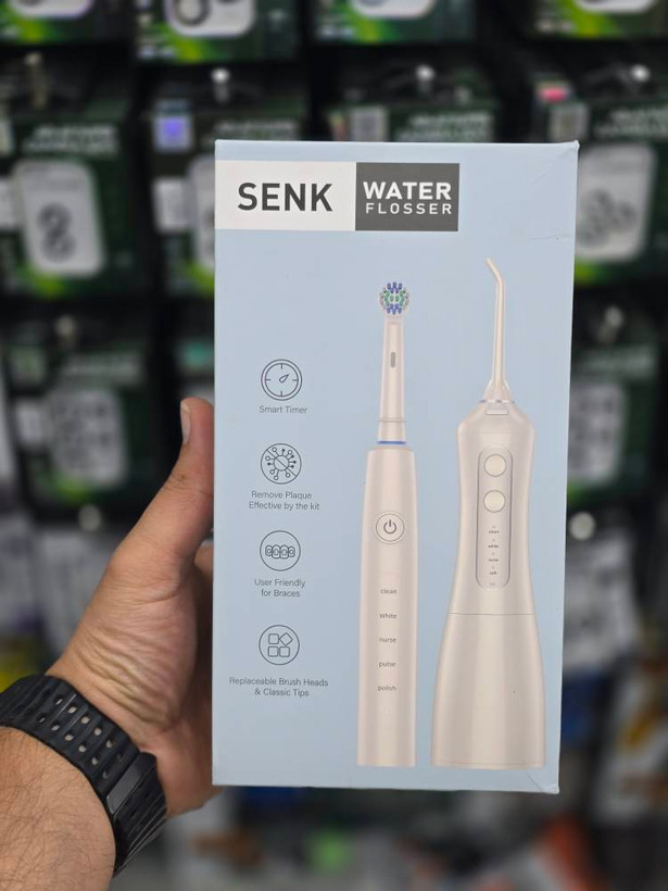 ست مسواک برقی و واترفلاسر SENK مدل 1001