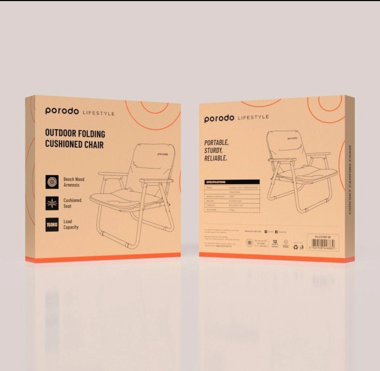 صندلی تاشو پرودو مدل Outdoor Folding اورجینال | Porodo LFST007